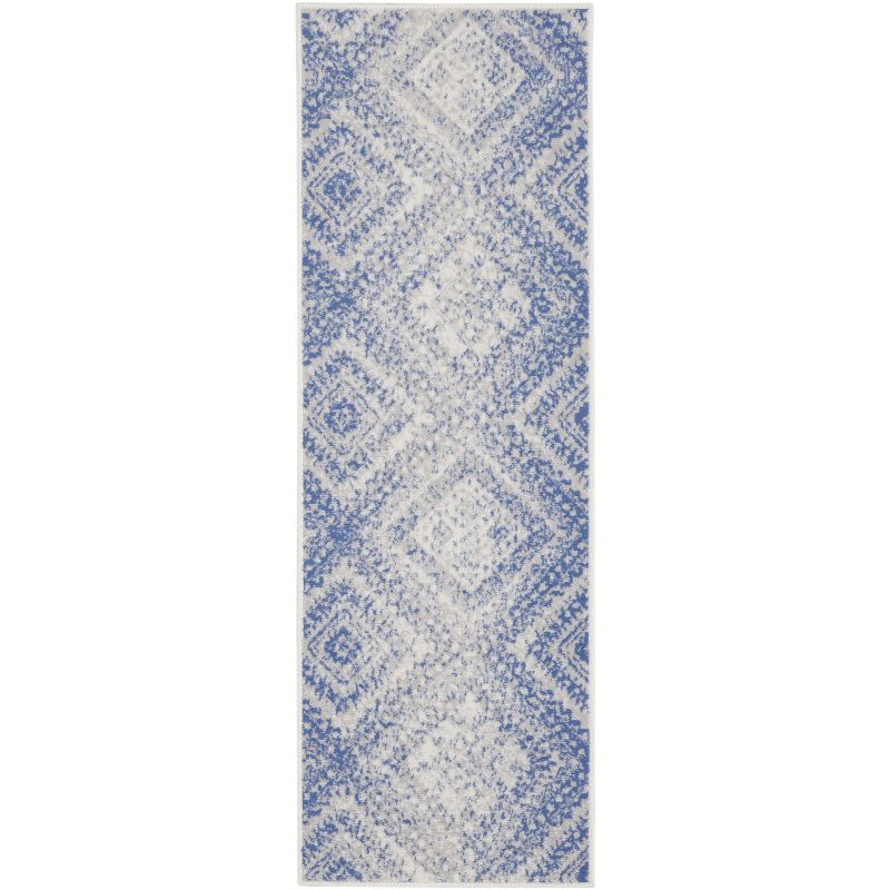 Nourison Whimsicle WHS17 Indoor only Area Rug - Ivory Blue 2' x 8'