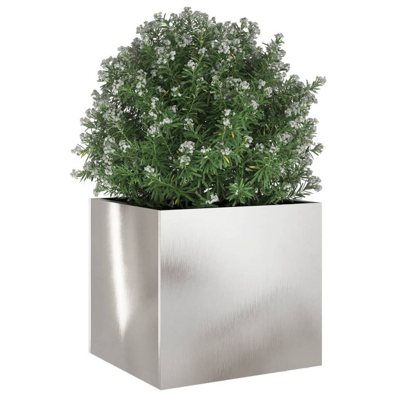 vidaXL Solid Fir Wood Planter with Trellis - Brown Rectangular Outdoor Flower Box for Garden, Patio, Terrace