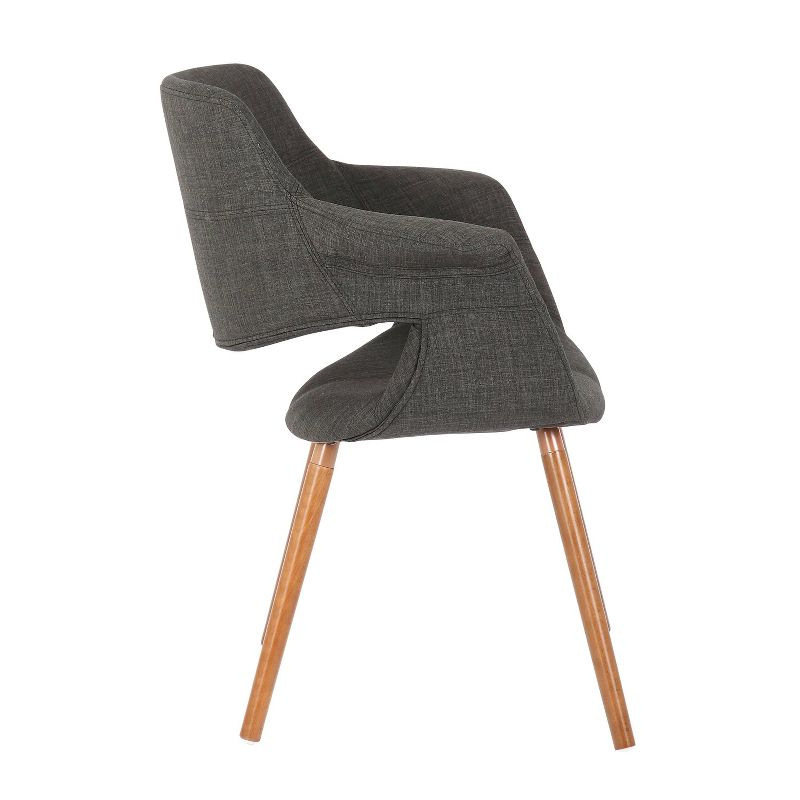 LumiSource Vintage Flair Mid-Century Modern Chair Walnut/Charcoal Gray: Polyester Upholstery, Wood Legs, Spot Clean