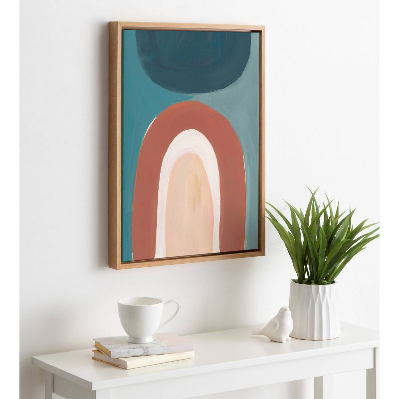 18" x 24" Sylvie Teoitlan Framed Canvas by Kate Aurelia Holloway Natural: Modern Abstract Art, Vertical Canvas
