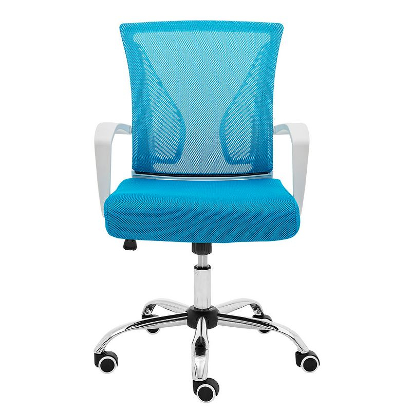 Modern Home Zuna Mid-Back Office Chair - White/Aqua