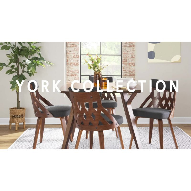 LumiSource York Upholstered Counter Height Barstool Light Gray/Natural