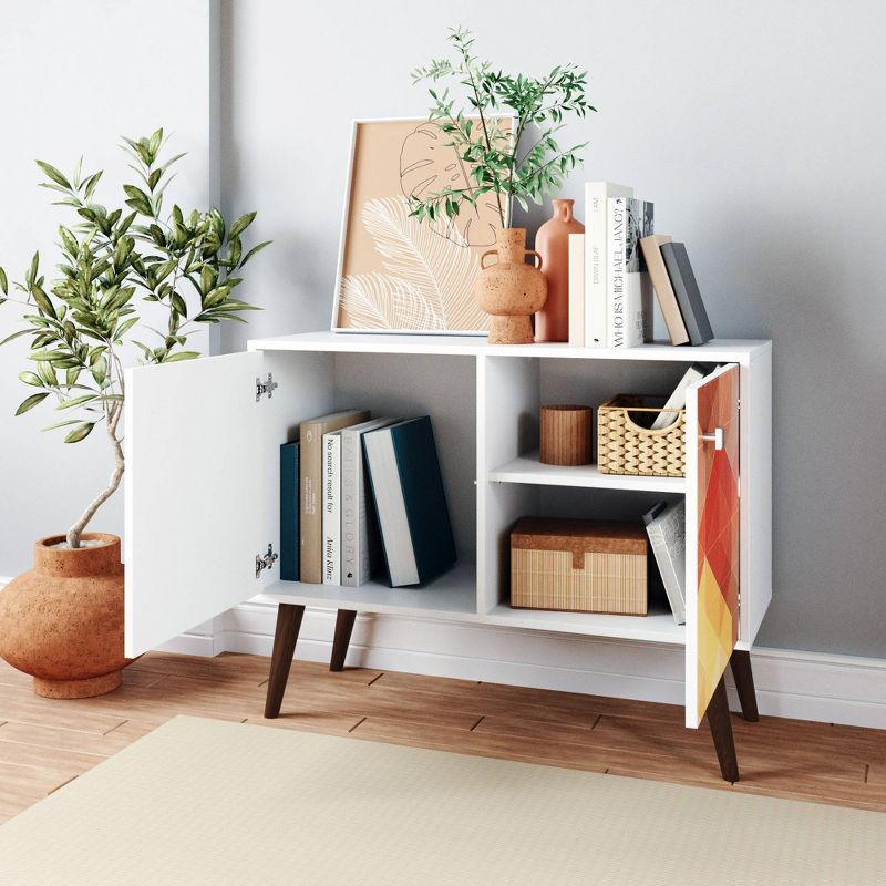Avesta 2.0 Double Side Table White - Manhattan Comfort: Modern Corner Accent Table, Bedroom & Office Use