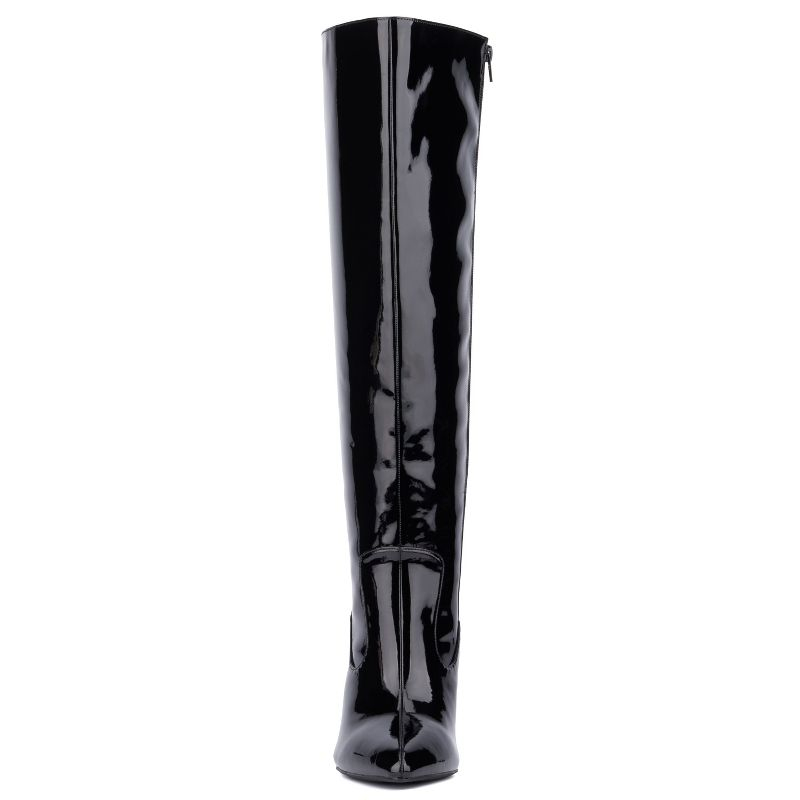Fashion To Figure Women's Lisette Knee High Boot - Wide Width - 8, BLACK PATENT