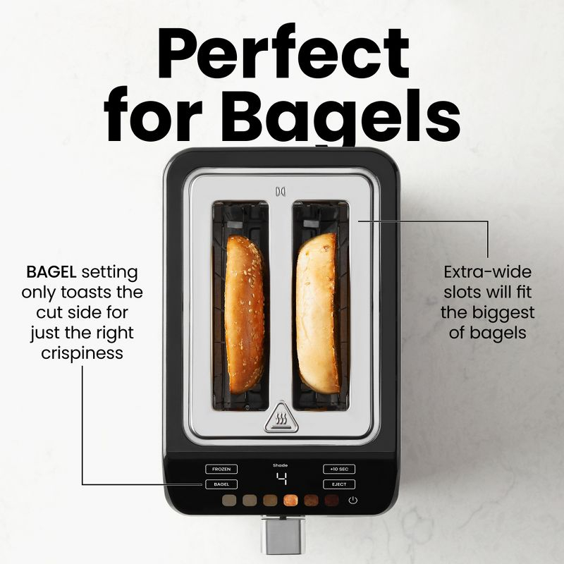 Chefman Smart Touch™ 2 Slice Digital Toaster with 6 Touchscreen Shade Settings – Stainless Steel