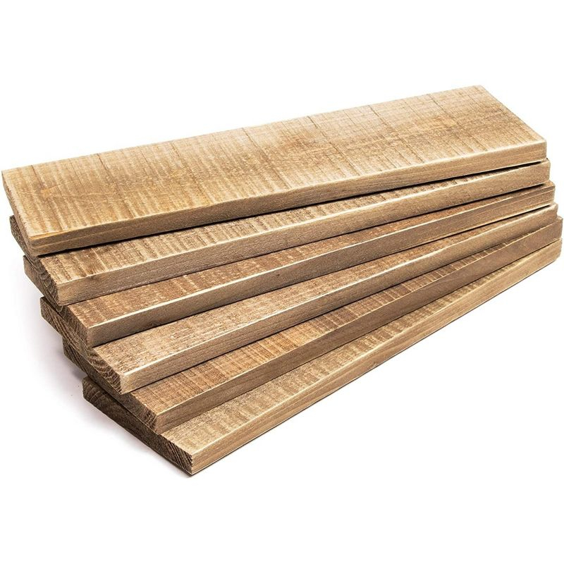 Bright Creations 6 Pack Rustic Style Weathered Reclaimed Wood Bundle for Arts and Crafts (3.5 x 12 x 0.5 in)