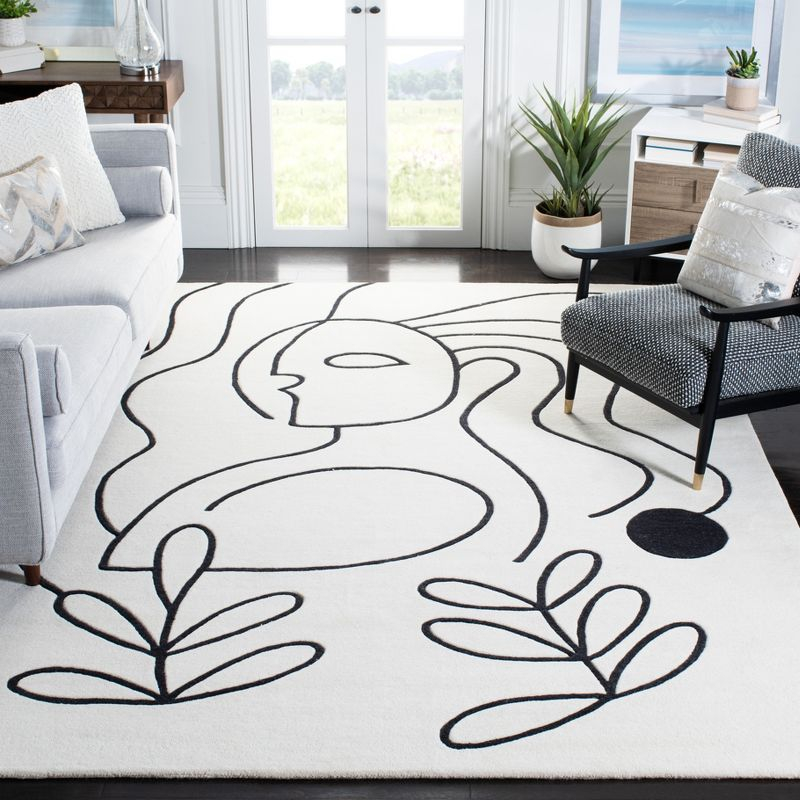 Fifth Avenue FTV111 Hand Tufted Area Rug - Ivory/Black - 8'9"x11'9" - Safavieh.
