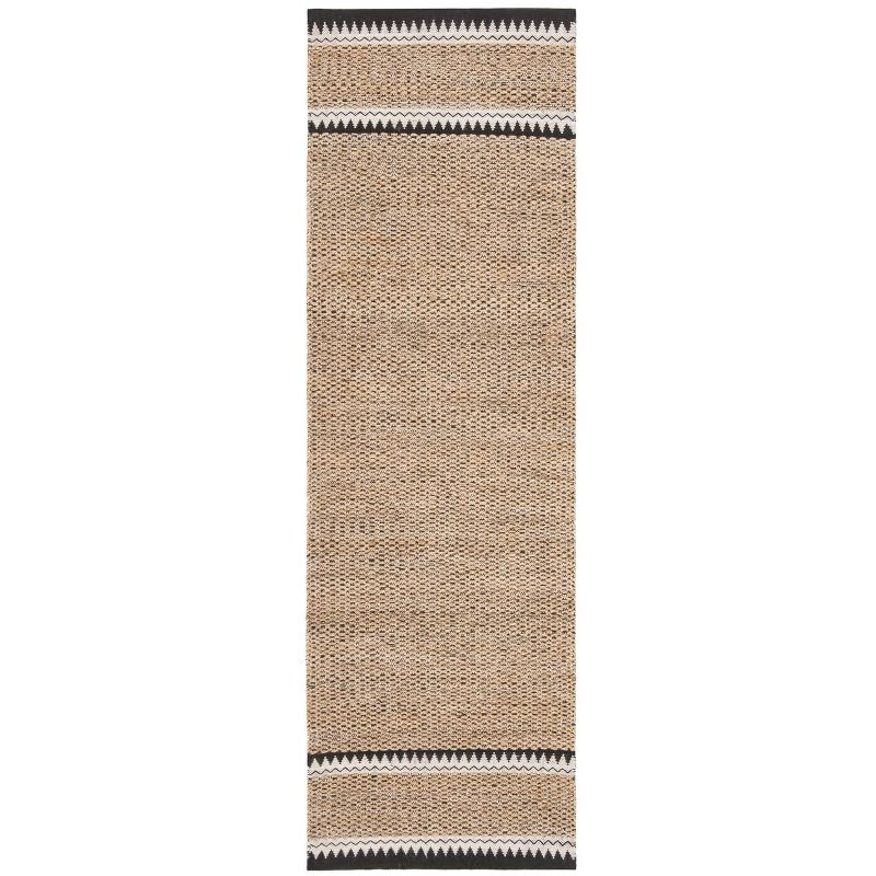 Natural Fiber NF874 Hand Woven Indoor Runner Rug - Natural/Black - 2'6"x8' - Safavieh.