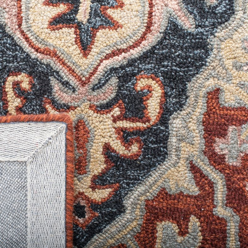 Heritage HG922 Hand Tufted Area Rug - Red/Black - 6'x6' - Safavieh.