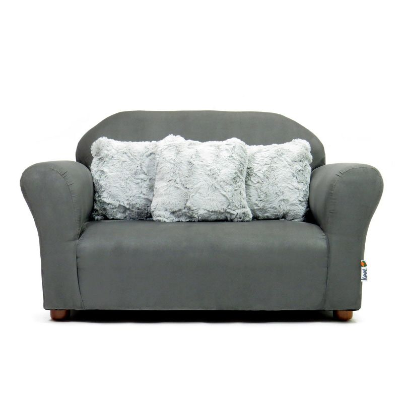 Keet Keet Plush Sofa Microsuede Charcoal/Gray