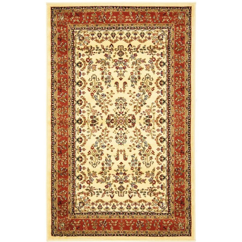Lyndhurst Sarouk LNH331 Power Loomed Accent Rug - Ivory/Rust - 3'3"x5'3" - Safavieh