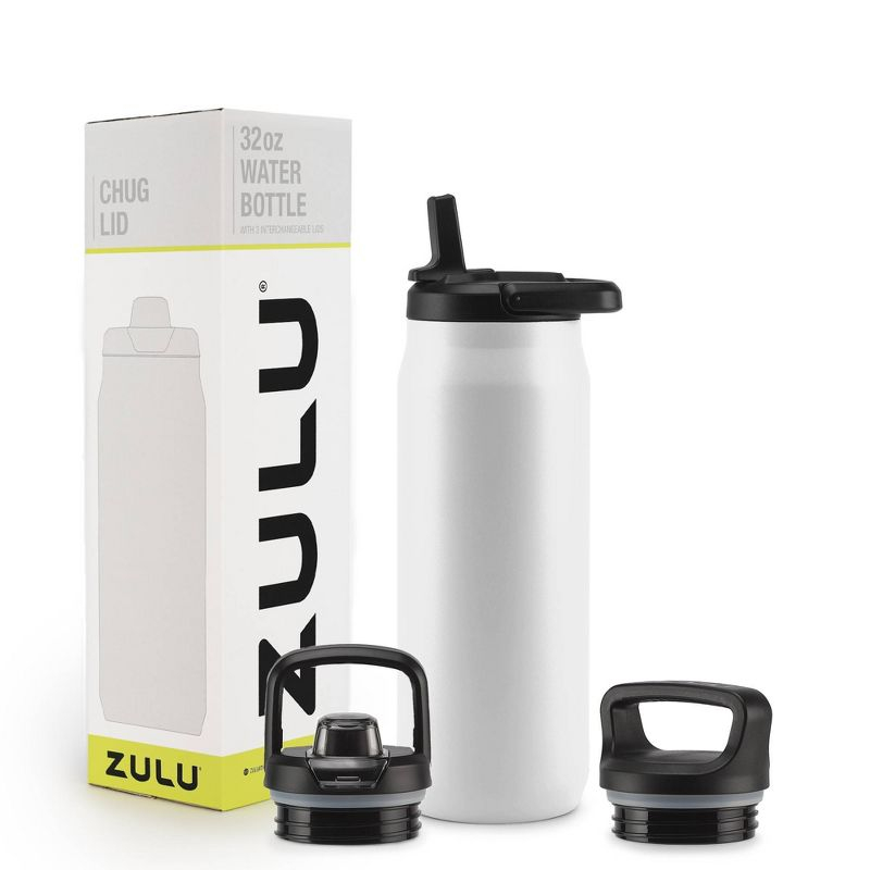 Zulu Base 32oz Stainless Steel Water Bottle - White