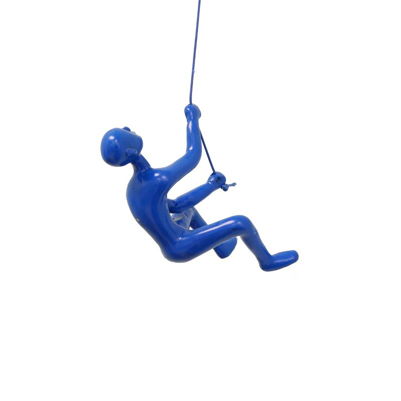 Climbing Man Classic Wall-Art Sculpture | Blue