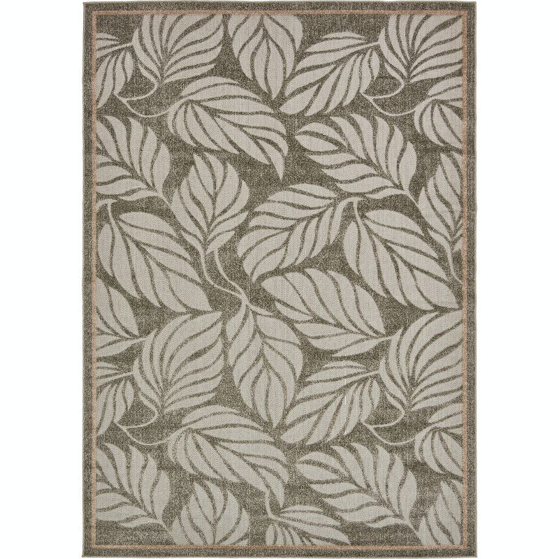 Unique Loom 7' 1 x 10' 0 Gray Outdoor Botanical Augusta Area Rug
