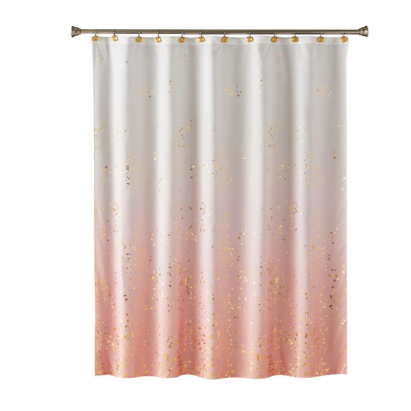 Splatter Shower Curtain Pink - Saturday Knight Ltd.: Polyester Bath Curtain, Machine Washable, Ombre Design