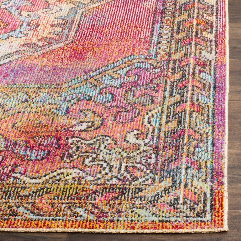 Crystal CRS502 Power Loomed Area Rug - Orange/Light Blue - 8'x10' - Safavieh.