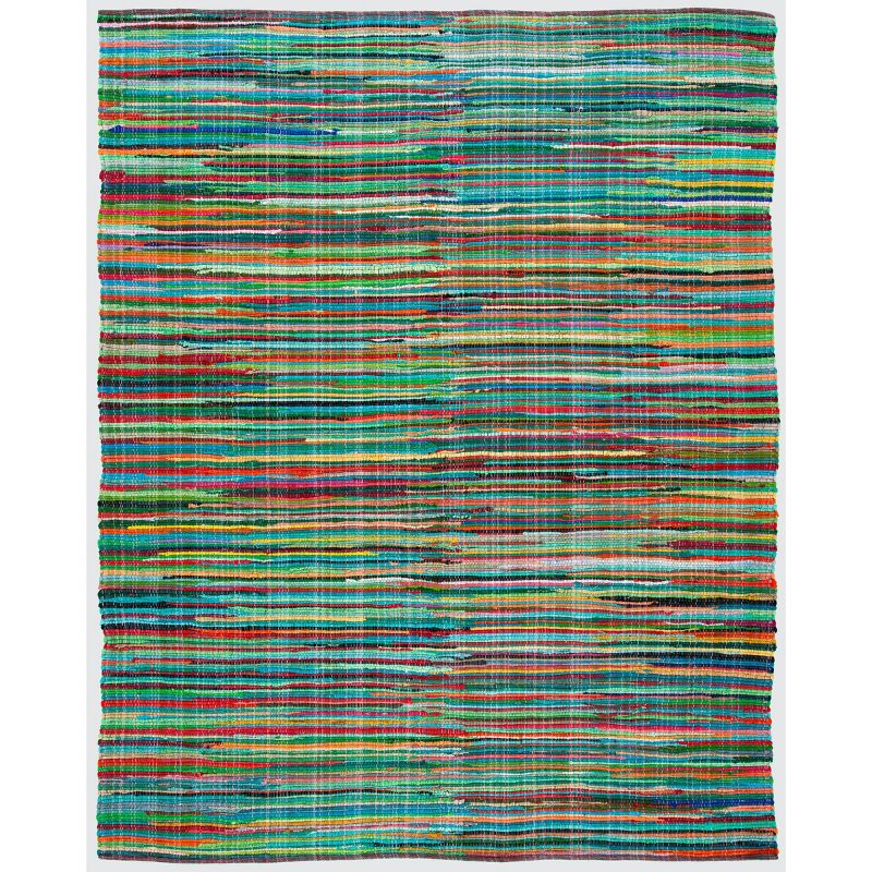 Rag Area Rug RAR240 Hand Woven Area Rug - Green/Multi - 6'x9' - Safavieh.