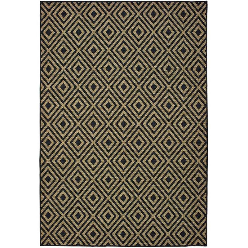 Oriental Weavers Marina 2335K Black/ Tan Indoor/Outdoor Area Rug - 5'3" x 7'6"