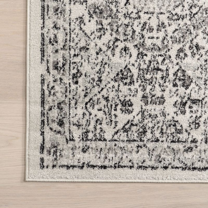 Nuloom Minta Medallion 6 Square Indoor Area Rug for Living Room Bedroom Dining Room Kitchen, Grey/Ivory