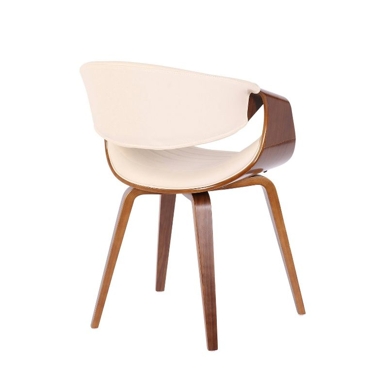Symphony Mid-Century Modern Dining Accent Chair Walnut/Cream - LumiSource: Upholstered, Wood Legs, 250lb Capacity