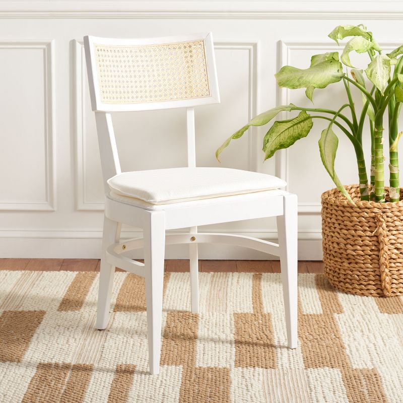 Galway Cane Dining Chair - DCH1007 - White/Natural - Safavieh