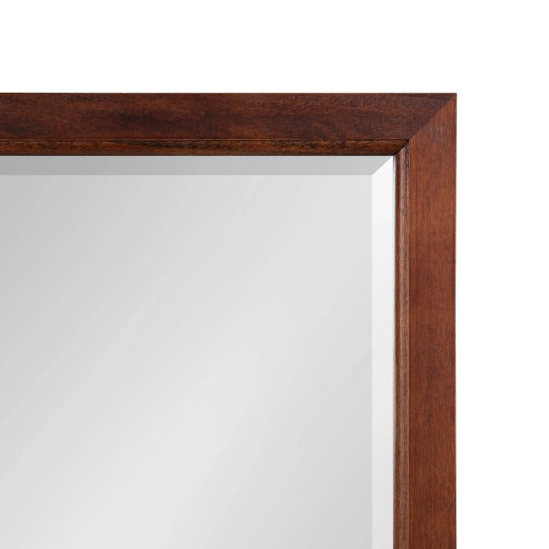 18" x 24" Hogan Wood Framed Decorative Wall Mirror Walnut Brown - Kate & Laurel: Rustic Rectangular, No Assembly Required