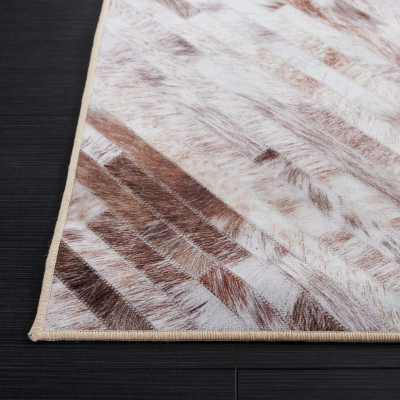 Faux Hide FAH526 Power Loomed Machine Washable Indoor Area Rug - Beige/Brown - 4'x6' - Safavieh
