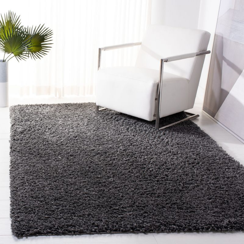 August Shag AUG200 Power Loomed Indoor Area Rug - Charcoal - 5'3"x7'6" - Safavieh