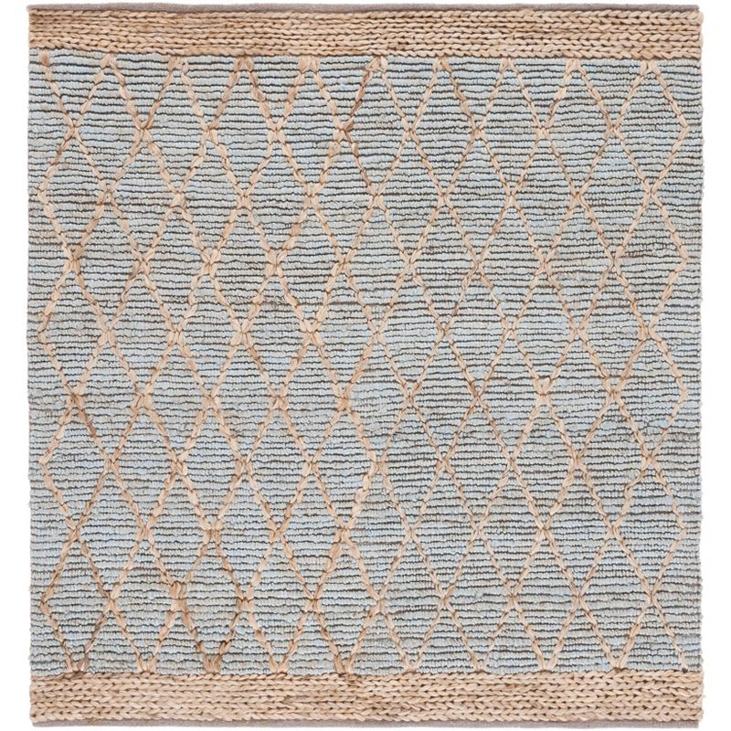 Natural Fiber NF951 Hand Loomed Indoor Area Rug - Light Blue - 6'x6' - Safavieh
