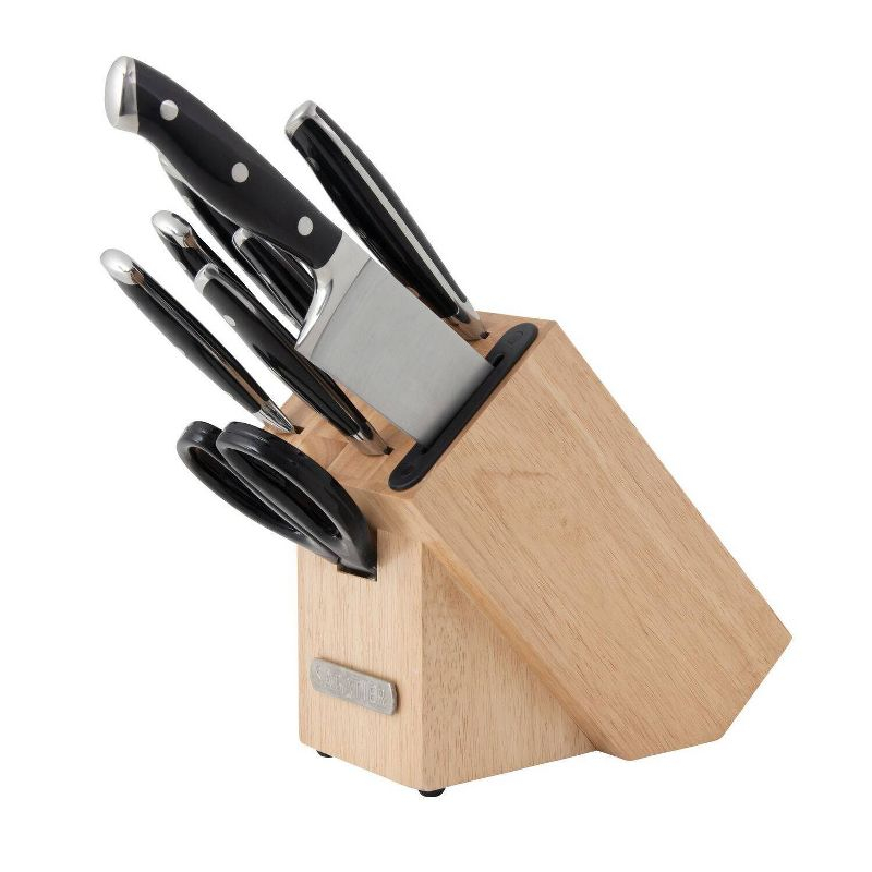 Sabatier 16pc Triple Rivet Rubberwood Block Knife Set: High Carbon Stainless Steel, Ergonomic Handle, Kitchen Cutlery