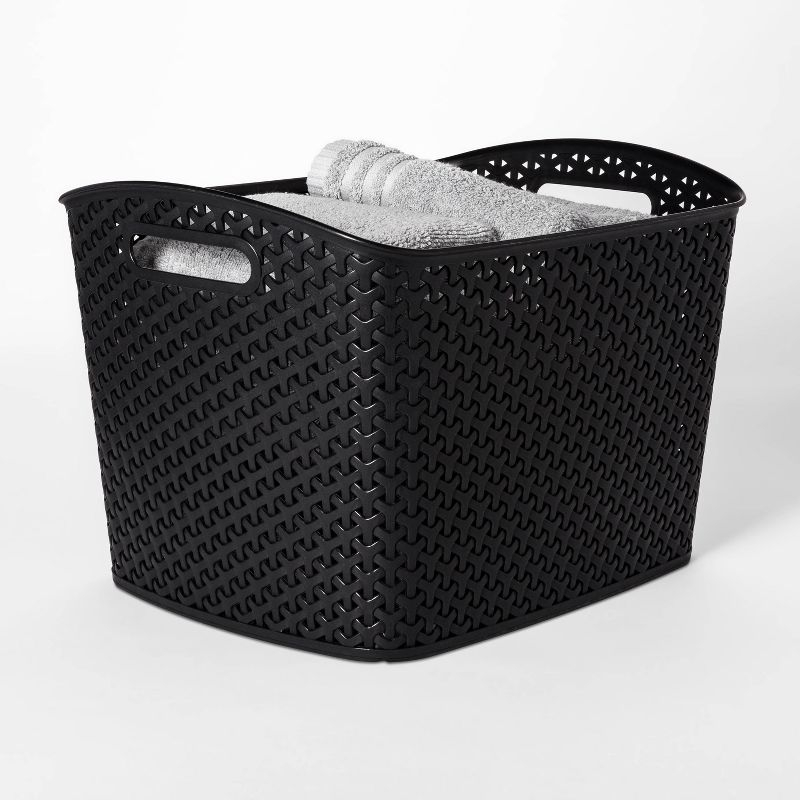 Y-Weave XL Curved Decorative Storage Basket Black - Brightroom™: Polypropylene, 11" Cube Compatible, Nesting,