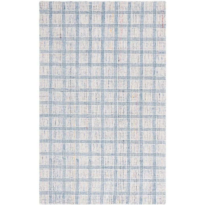 Ebony Hand Tufted Wool Pile Plaid Rug