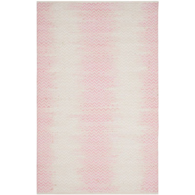 Cotton Kilim KLC121 Hand Woven Area Rug - Light Pink/Ivory - 4'x6' - Safavieh
