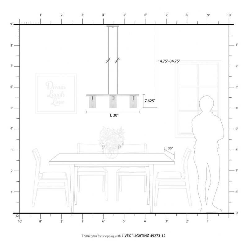 Livex Lighting Clarion 3 - Light Chandelier in  Satin Brass