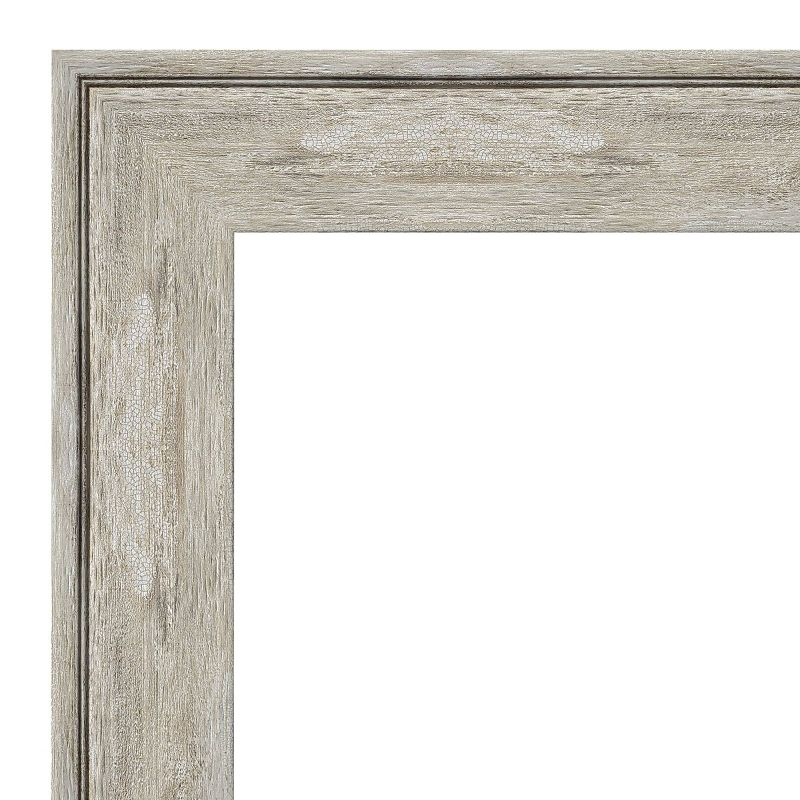 33" x 27" Crackled Framed Bathroom Vanity Wall Mirror Metallic - Amanti Art: Modern Rectangle, Beveled, No Assembly Required