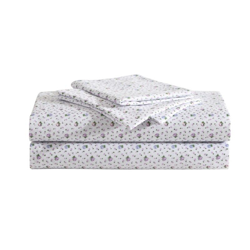Betsey Johnson Pretty Floral Ditsy Purple Twin Sheet Set