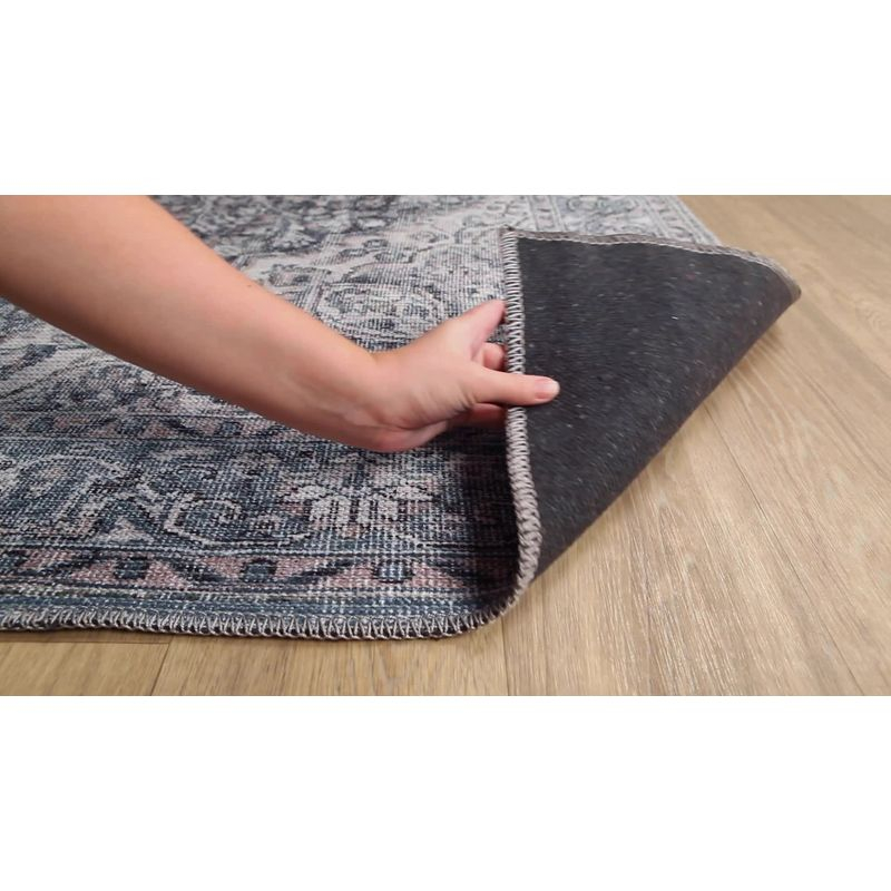 6'7"x9' Colin Traditional Machine Washable Rug Light Blue - Artistic Weavers