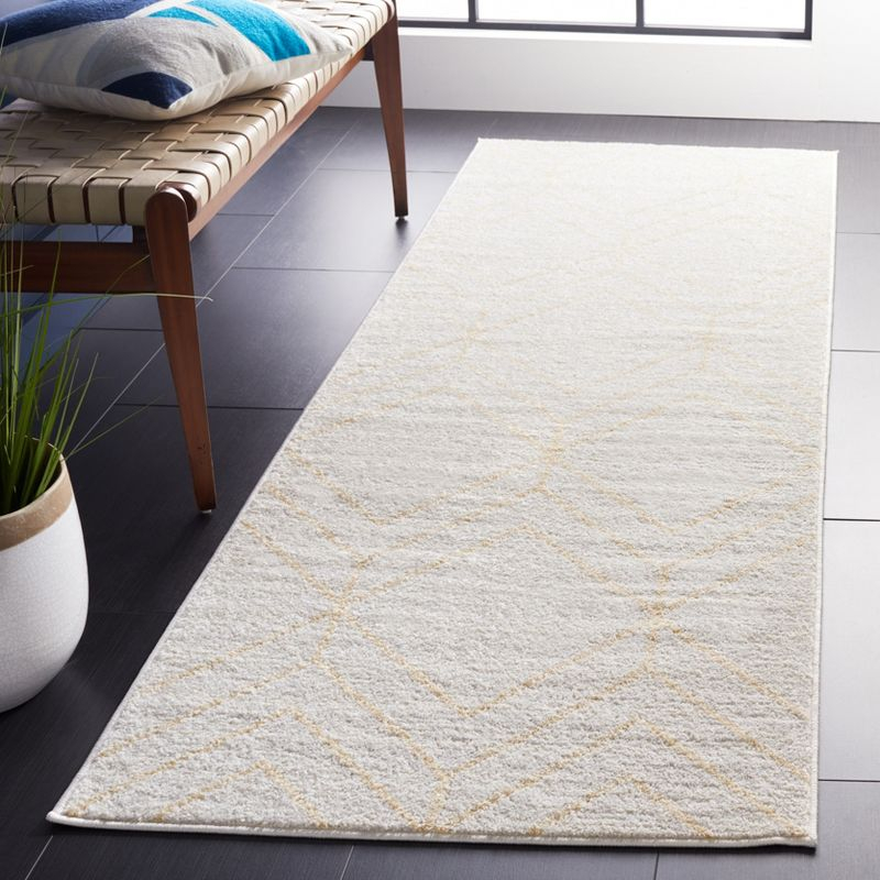 Adirondack ADR241 Machine Made Indoor Runner - Ivory/Gold - 2'-6"x8' - Safavieh