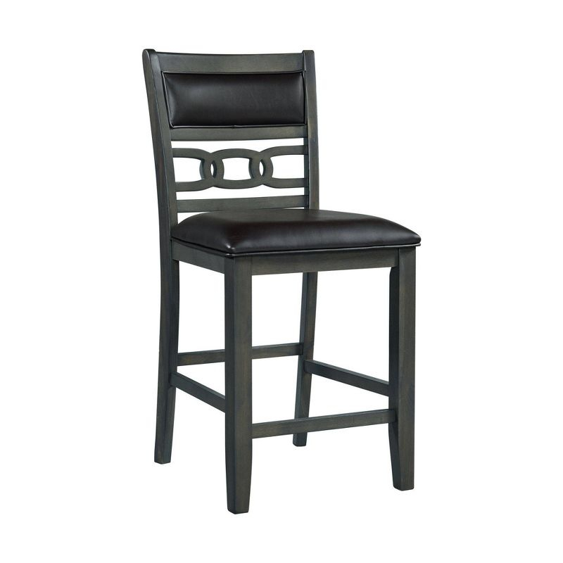 Set of 2 Taylor Faux Leather Counter Height Barstools Gray - Picket House Furnishings: Polyester Upholstery, MDF Frame, 300 lbs Capacity