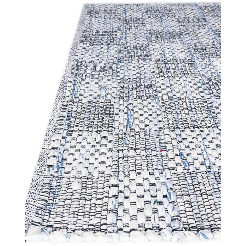 Unique Loom Chindi Cotton Collection Area Rug - Checkered (8'  x 10' Rectangle Ivory/Gray)