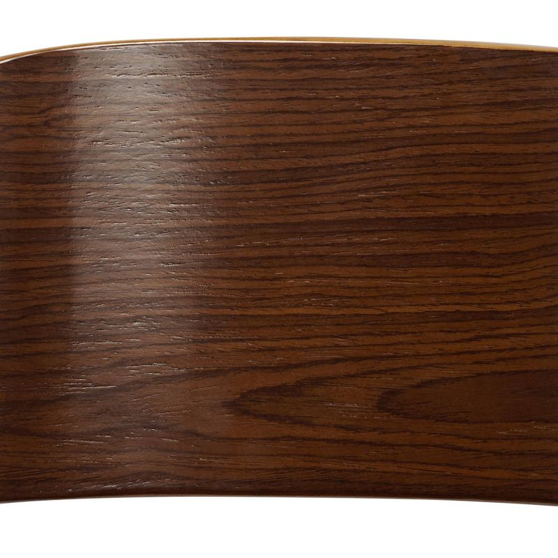 Elm Lane Larsen Black Swivel Bar Stool 26" High Mid Century Modern Faux Leather Cushion with Walnut Backrest Footrest for Kitchen Counter Height Home
