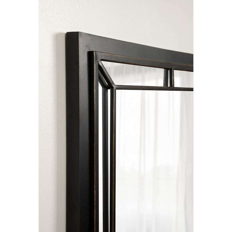 24" x 36" Audubon Rectangle Wall Mirror Black - Kate & Laurel: Modern Farmhouse Style, Iron Detail