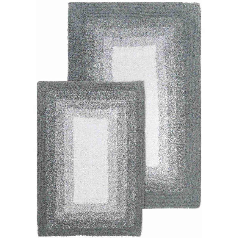 2pc Whitney Ombre Reversible Bath Rug Set Gray - Chesapeake