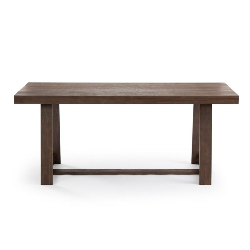 Plank+Beam 72" Dining Table for 6, Solid Wood Classic Farmhouse Style Kitchen Table, Walnut Wirebrush