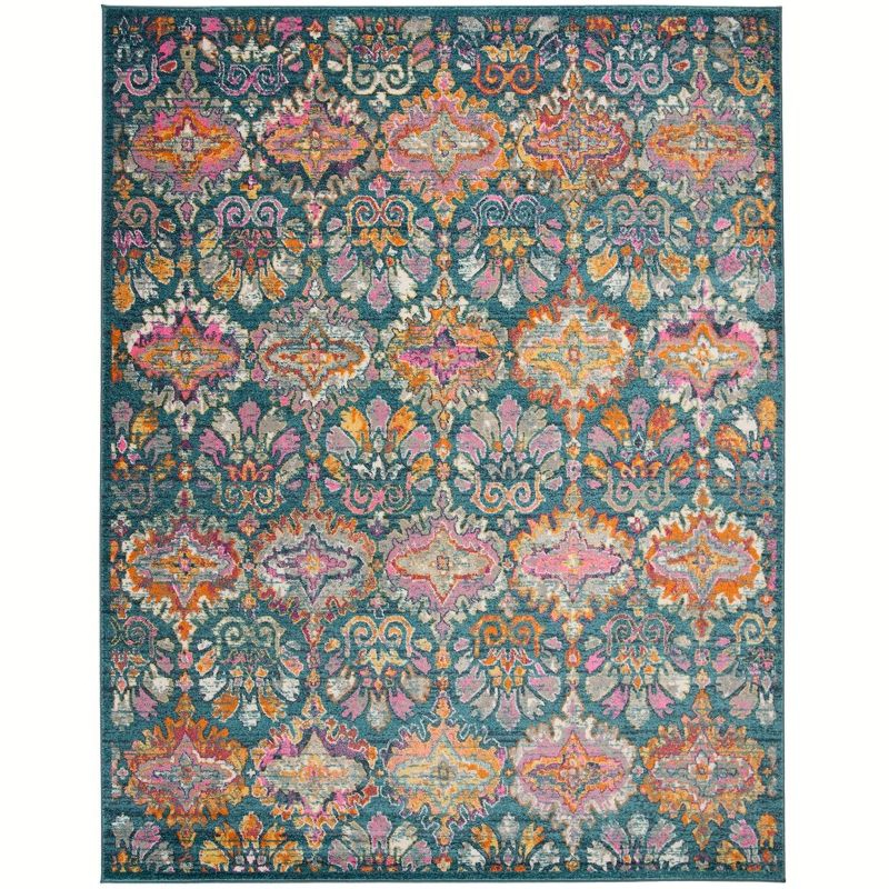 Madison MAD144 Power Loomed Indoor Area Rug - Blue/Orange - 9'x12' - Safavieh