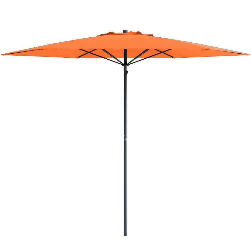 7.5' x 7.5' UV and Wind Resistant Beach/Patio Umbrella Orange - CorLiving: Steel Frame, Polyester Canopy, Includes Carrying Bag