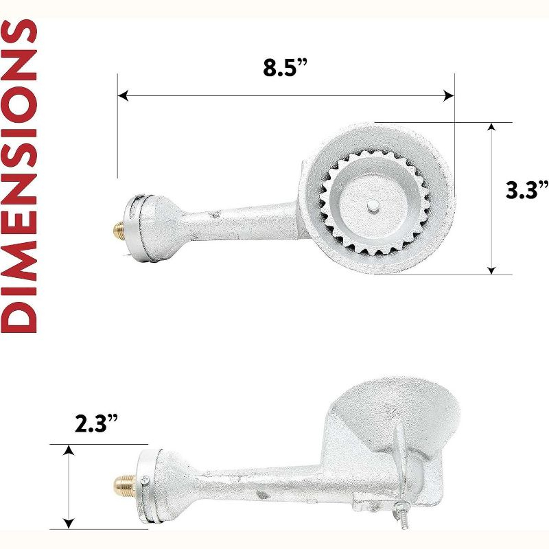GasOne High Pressure Cast-Iron Round Burner Head with Brass Fitting O, Regulator & Hose, 50200+2109