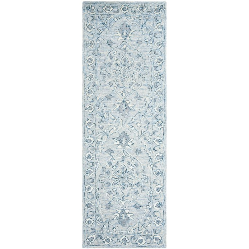 Micro-Loop MLP504 Hand Tufted Indoor Accent Rug - Light Blue/Ivory - 2'6"x4' - Safavieh