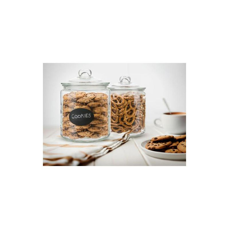 Glass Storage Jars with Chalk and Labels, 1 Gallon, Set of 2