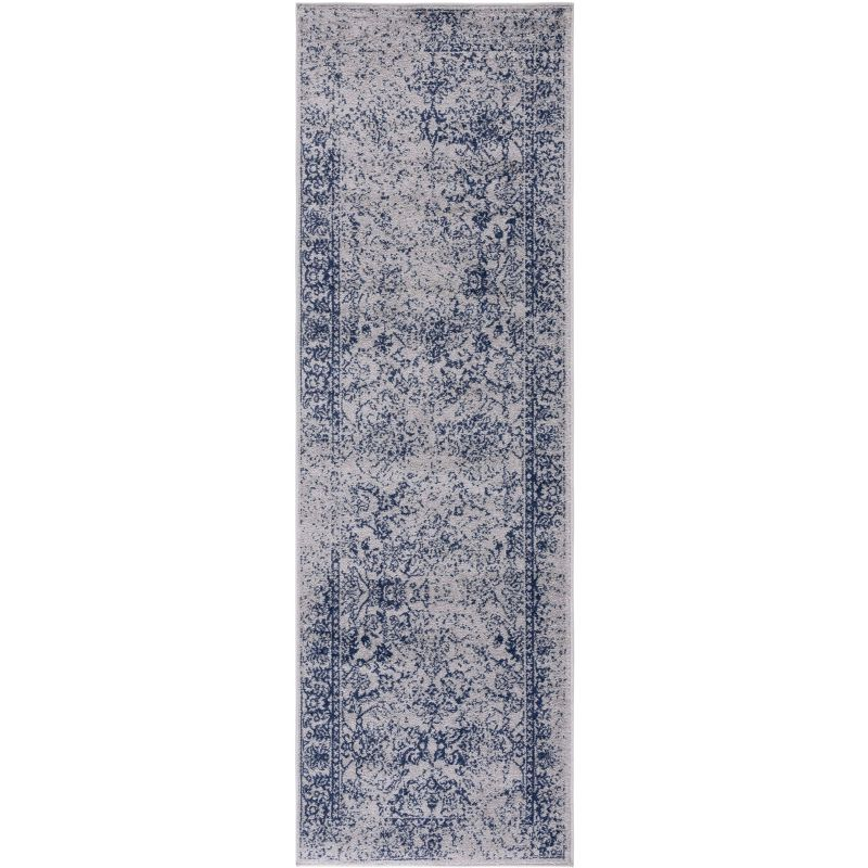Adirondack ADR109 Non-Shedding Power Loomed Indoor Runner Rug - Grey/Navy - 2'6"x6' - Safavieh